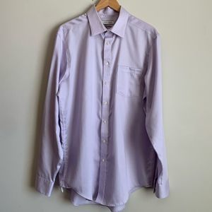 Mens Button Down Shirt XL Tall Purple Long Sleeve Joseph Abboud Formal Business